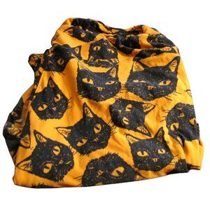LuLaRoe TC2 Orange Black Cat Leggings Halloween